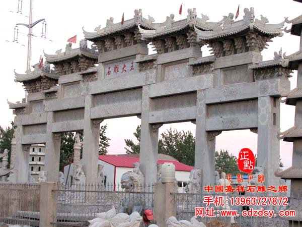 大型石雕牌坊雕刻