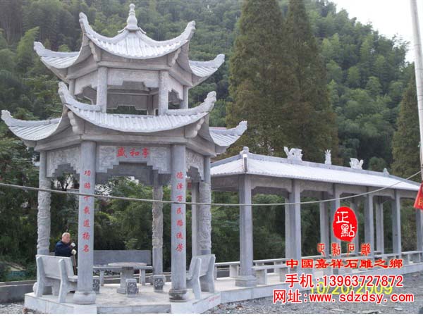 石雕亭子長(zhǎng)廊雕刻