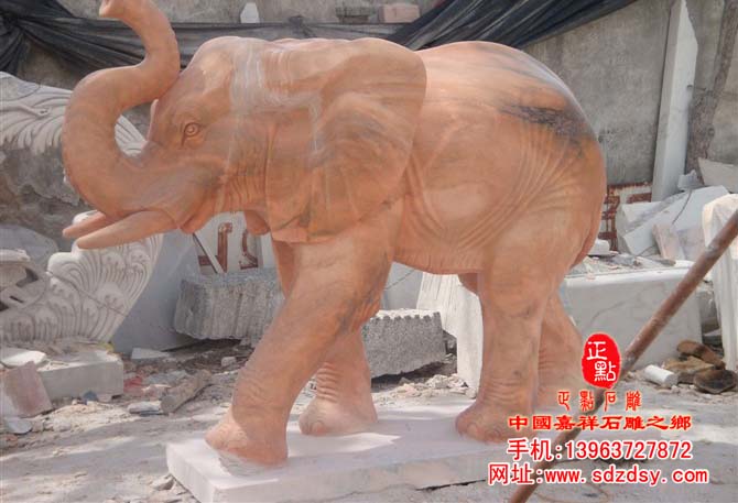 石雕噴水大象
